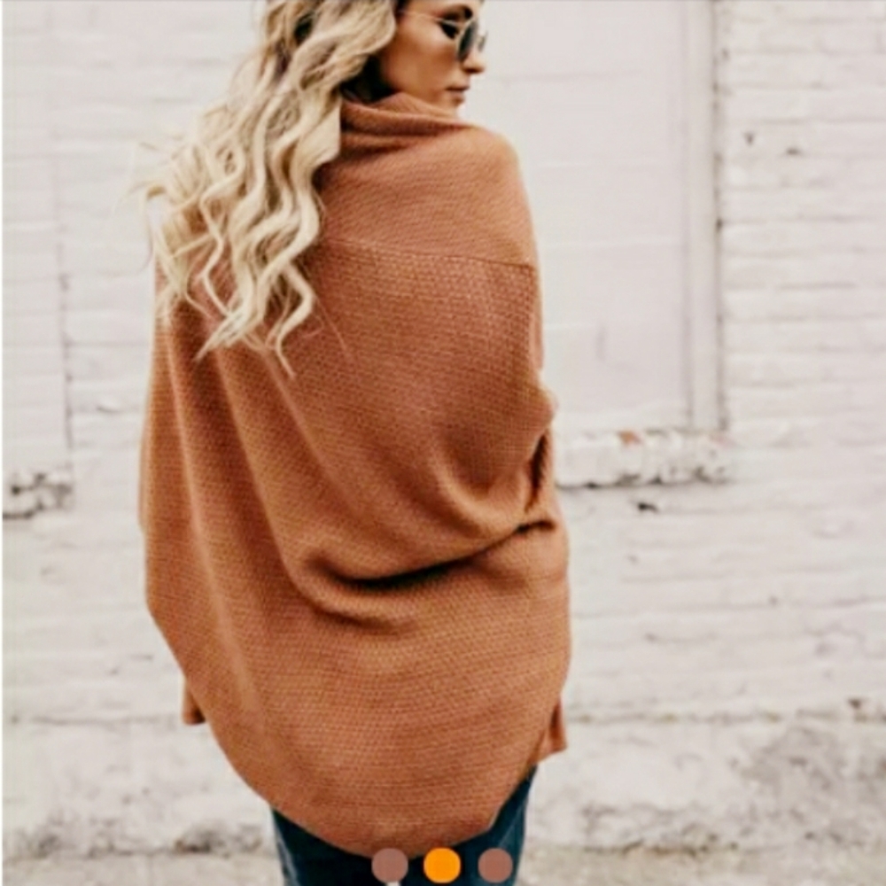 NEW! Neutral Rust Cozy Open Cardigan Sweater M - Picture 3 of 6